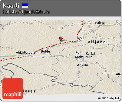Shaded Relief Panoramic Map of Kaarli