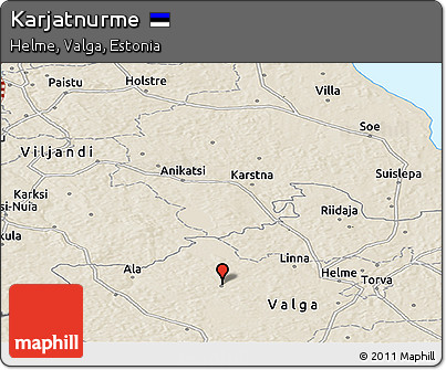 Shaded Relief Panoramic Map of Karjatnurme