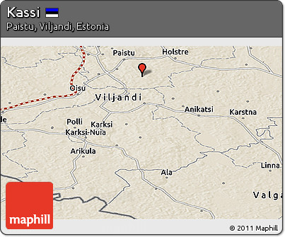 Shaded Relief Panoramic Map of Kassi
