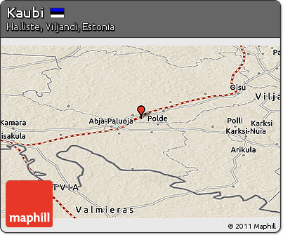 Shaded Relief Panoramic Map of Kaubi