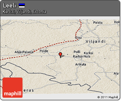 Shaded Relief Panoramic Map of Leeli