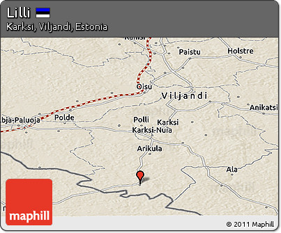 Shaded Relief Panoramic Map of Lilli