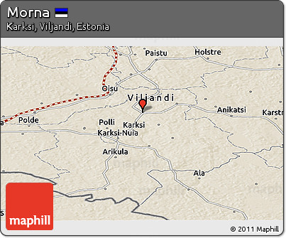 Shaded Relief Panoramic Map of Morna