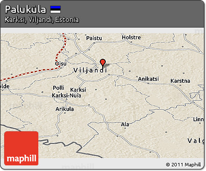 Shaded Relief Panoramic Map of Paluküla