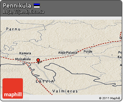 Shaded Relief Panoramic Map of Penniküla