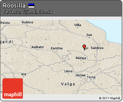 Shaded Relief Panoramic Map of Roosilla