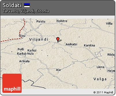 Shaded Relief Panoramic Map of Soldati