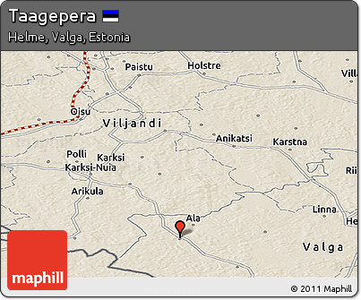 Shaded Relief Panoramic Map of Taagepera