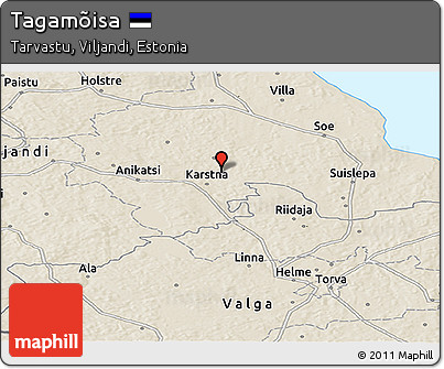 Shaded Relief Panoramic Map of Tagamõisa