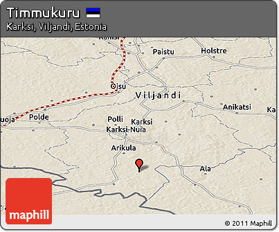 Shaded Relief Panoramic Map of Timmukuru