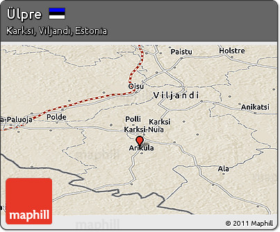Shaded Relief Panoramic Map of Ülpre