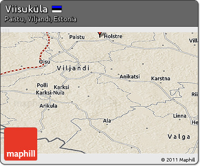 Shaded Relief Panoramic Map of Viisuküla