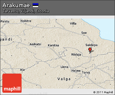 Shaded Relief Panoramic Map of Arakumäe