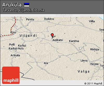 Shaded Relief Panoramic Map of Aruküla