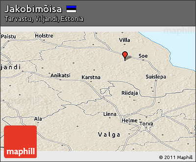Shaded Relief Panoramic Map of Jakobimõisa
