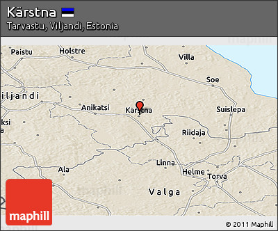 Shaded Relief Panoramic Map of Kärstna