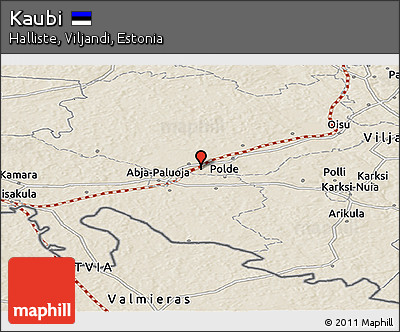 Shaded Relief Panoramic Map of Kaubi
