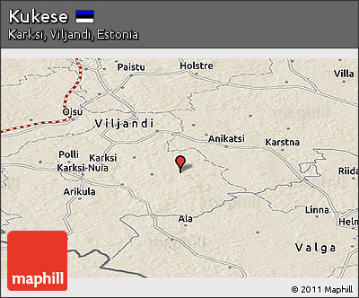 Shaded Relief Panoramic Map of Kukese