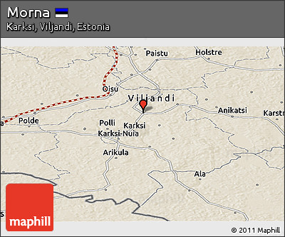 Shaded Relief Panoramic Map of Morna