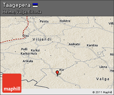 Shaded Relief Panoramic Map of Taagepera