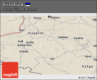 Shaded Relief Panoramic Map of Viisuküla