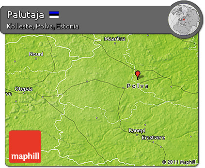 Physical 3D Map of Palutaja