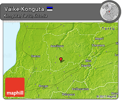 Physical 3D Map of Väike-Konguta