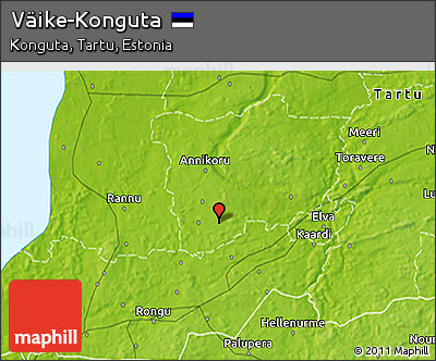 Physical 3D Map of Väike-Konguta