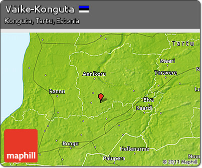 Physical 3D Map of Väike-Konguta