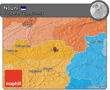 Political 3D Map of Nõuni