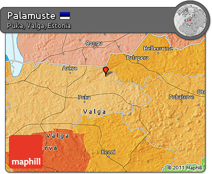 Political 3D Map of Palamuste