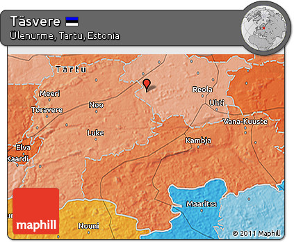 Political 3D Map of Täsvere