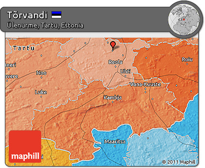Political 3D Map of Tõrvandi