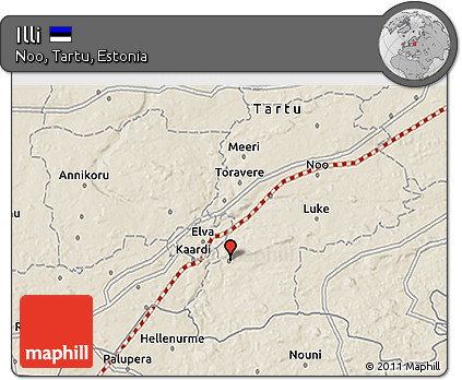 Shaded Relief 3D Map of Illi