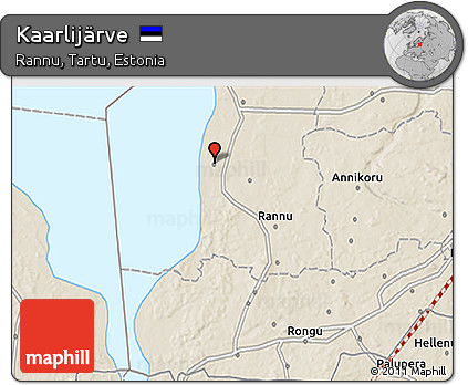 Shaded Relief 3D Map of Kaarlijärve