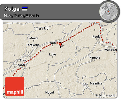 Shaded Relief 3D Map of Kolga