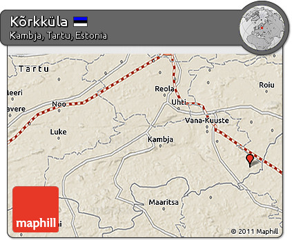 Shaded Relief 3D Map of Kõrkküla