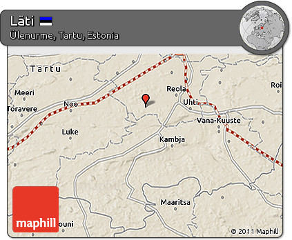Shaded Relief 3D Map of Läti