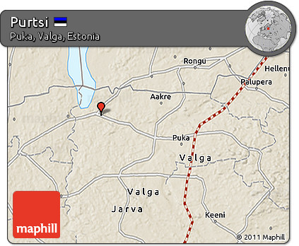Shaded Relief 3D Map of Purtsi