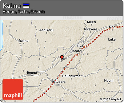 Shaded Relief 3D Map of Kalme