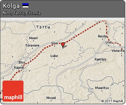 Shaded Relief 3D Map of Kolga