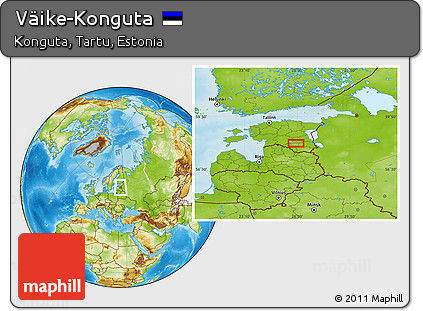Physical Location Map of Väike-Konguta