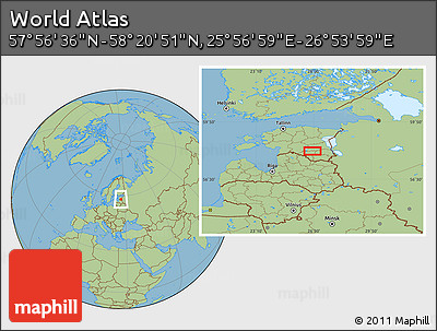 Savanna Style Location Map of the Area around 58° 8' 44" N, 26° 25' 29" E