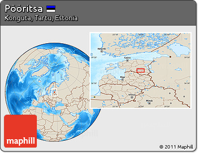 Shaded Relief Location Map of Pööritsa