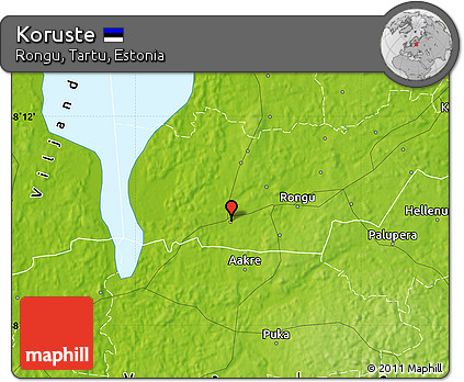 Physical Map of Koruste