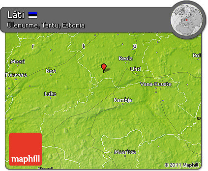 Physical Map of Läti