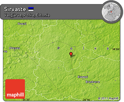 Physical Map of Sirvaste