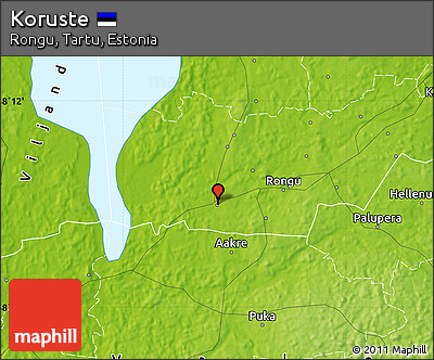Physical Map of Koruste