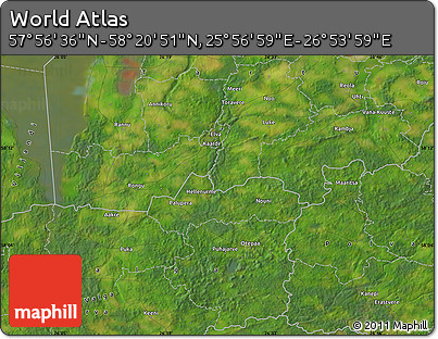 Satellite Map of the Area around 58° 8' 44" N, 26° 25' 29" E