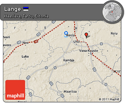 Shaded Relief Map of Lange